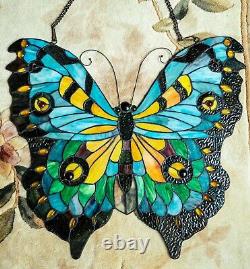 Tiffany Stained Glass Panel Swallowtail Butterfly