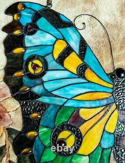 Tiffany Stained Glass Panel Swallowtail Butterfly