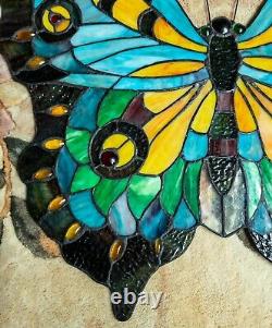 Tiffany Stained Glass Panel Swallowtail Butterfly