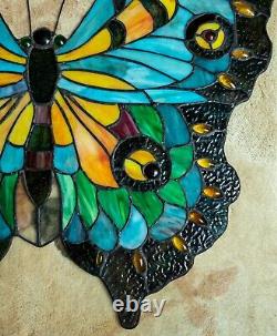 Tiffany Stained Glass Panel Swallowtail Butterfly