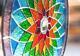 Tiffany Stained Glass Round Window Panel Yoga Mandala Spiritual Ritual 15 INCH
