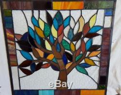 Tiffany Stained Glass Tree Of Life Window Panel