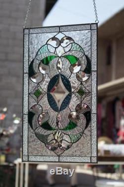 Tiffany Stained Glass Window Elegant Victorian Beveled Suncatcher Window Panel 2