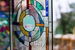 Tiffany Stained Glass Window Fank Lloyd Wright Abstract Window Panel Suncatcher