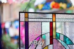 Tiffany Stained Glass Window Fank Lloyd Wright Abstract Window Panel Suncatcher