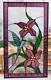 Tiffany Stained Glass Window Hummingbird Oriental Lilly Flowers Window Panel