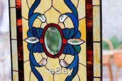 Tiffany Stained Glass Window Victorian Beveled Window Panel Hanging Suncatcher