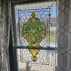 Tiffany Style Beveled Stained Glass Green WindowithWall Panels 36 X 20