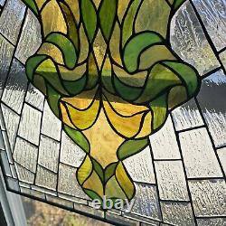 Tiffany Style Beveled Stained Glass Green WindowithWall Panels 36 X 20