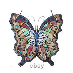 Tiffany Style Butterfly Design Stained Glass Window Panel LAST ONE THIS PRICE