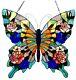 Tiffany Style Butterfly Stained Glass Window Panel 22 x 24 LAST ONE THIS PRICE