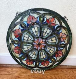 Tiffany Style Design Round Stained Glass Window Panel
