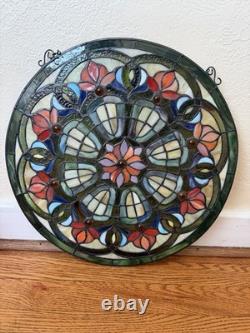 Tiffany Style Design Round Stained Glass Window Panel