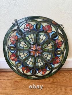 Tiffany Style Design Round Stained Glass Window Panel