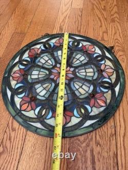 Tiffany Style Design Round Stained Glass Window Panel