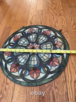 Tiffany Style Design Round Stained Glass Window Panel
