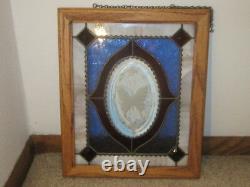 Tiffany Style Etched & Beveled Stained Glass Swallowtail Butterfly Window Panel