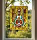 Tiffany Style Fleur de Lis Stained Glass Panel Handcrafted 289 Pieces 25x19in