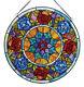 Tiffany Style Floral Roses Stained Cut Glass 22 Handcrafted Round Window Panel