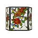 Tiffany Style Floral Stained Glass 3-panel Fireplace Screen