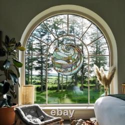 Tiffany-Style Geometric Stained Glass Window Panel 23 Width