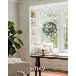 Tiffany-Style Geometric Stained Glass Window Panel 23 Width