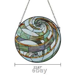 Tiffany-Style Geometric Stained Glass Window Panel 23 Width