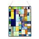 Tiffany-Style Geometric Stained Glass Window Panel & Suncatcher 24 Height