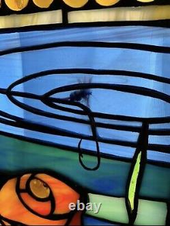 Tiffany Style Goldfish Stained Glass Panel Suncatcher