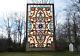 Tiffany Style Jeweled Beveled stained glass window panel. 20.5W x 34.75H