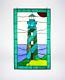 Tiffany Style Leaded Stained Glass Window Panel RV Lighthouse Beach 21x12 INCHES