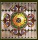 Tiffany Style Matching PAIR Stained Cut Glass Window Panels Great Colors