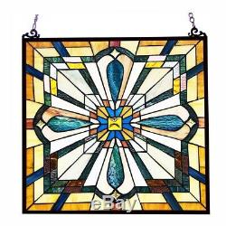 Tiffany-Style Mission Stained Glass Window Panel 20 H H x 20 W Suncatcher