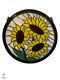 Tiffany Style Round 19 Stained Glass Window Panel with Sunflowers. Beautiful