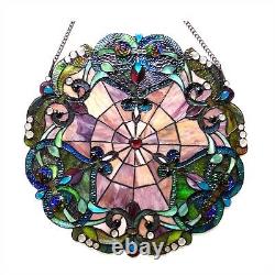 Tiffany Style Stained Glass 22 Round Window Panel Handcrafted Suncatcher