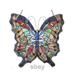 Tiffany Style Stained Glass Butterfly Window Panel Suncatcher 22 Handcrafted