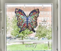 Tiffany Style Stained Glass Butterfly Window Panel Suncatcher 22 Handcrafted