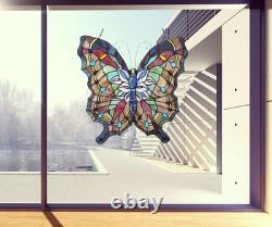 Tiffany Style Stained Glass Butterfly Window Panel Suncatcher 22 Handcrafted