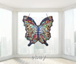 Tiffany Style Stained Glass Butterfly Window Panel Suncatcher 22 Handcrafted