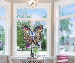 Tiffany Style Stained Glass Butterfly Window Panel Suncatcher 22 Handcrafted