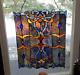 Tiffany Style Stained Glass Hanging Chain Window Panel Baroque 17 x 22