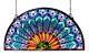 Tiffany Style Stained Glass Hanging Window Panel Peacock Feather Design