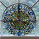 Tiffany Style Stained Glass Hanging Window Panel Suncatcher Sky Blue Hearts