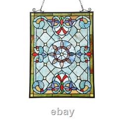 Tiffany Style Stained Glass Hanging Window Panel Suncatcher Victorian Design