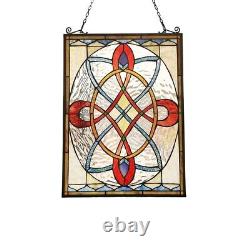Tiffany Style Stained Glass Hanging Window Panel Victorian Design