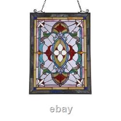 Tiffany Style Stained Glass Hanging Window Panel Victorian Design