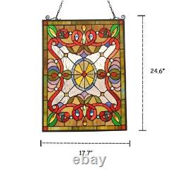Tiffany Style Stained Glass Hanging Window Panel Victorian Design Decor
