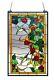 Tiffany Style Stained Glass Hummingbirds Flowers Hanging Window Panel