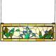 Tiffany-Style Stained Glass Panel 35.2x13.1, Vintage Hanging Transom Window