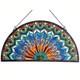 Tiffany-Style Stained Glass Peacock Feather Window Panel Suncatcher, 35 x 18